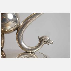 Silber Tafelaufsatz mit Drachenköpfen