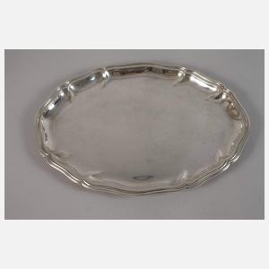 Ovales Silbertablett Chippendale-Form