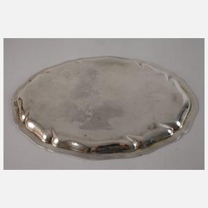 Ovales Silbertablett Chippendale-Form