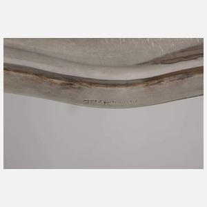 Ovales Silbertablett Chippendale-Form