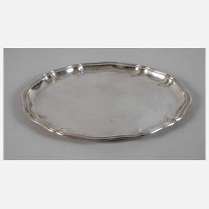 Ovales Silbertablett Chippendale-Form