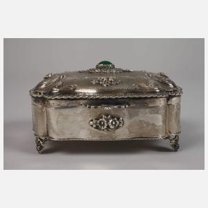 Silberdose mit Chrysoprascabochon