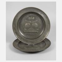 Zwei große Zinnteller Sachsen111