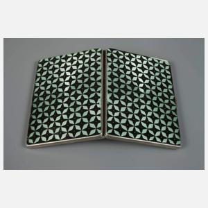 Silber emailliertes feines Visitenkartenetui