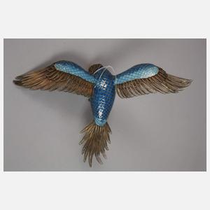 Silber Papagei in Cloisonnétechnik