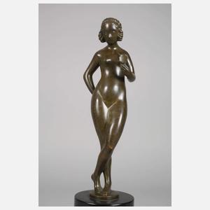 Franz Barwig attr., weiblicher Akt mit Blume