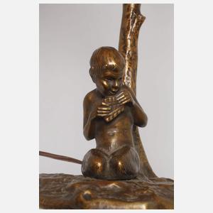Figürlicher Lampenfuß Faun mit Panflöte