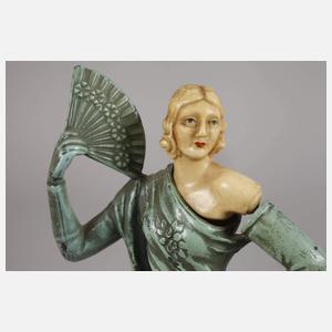 Chryselephantin Fächertänzerin Art déco