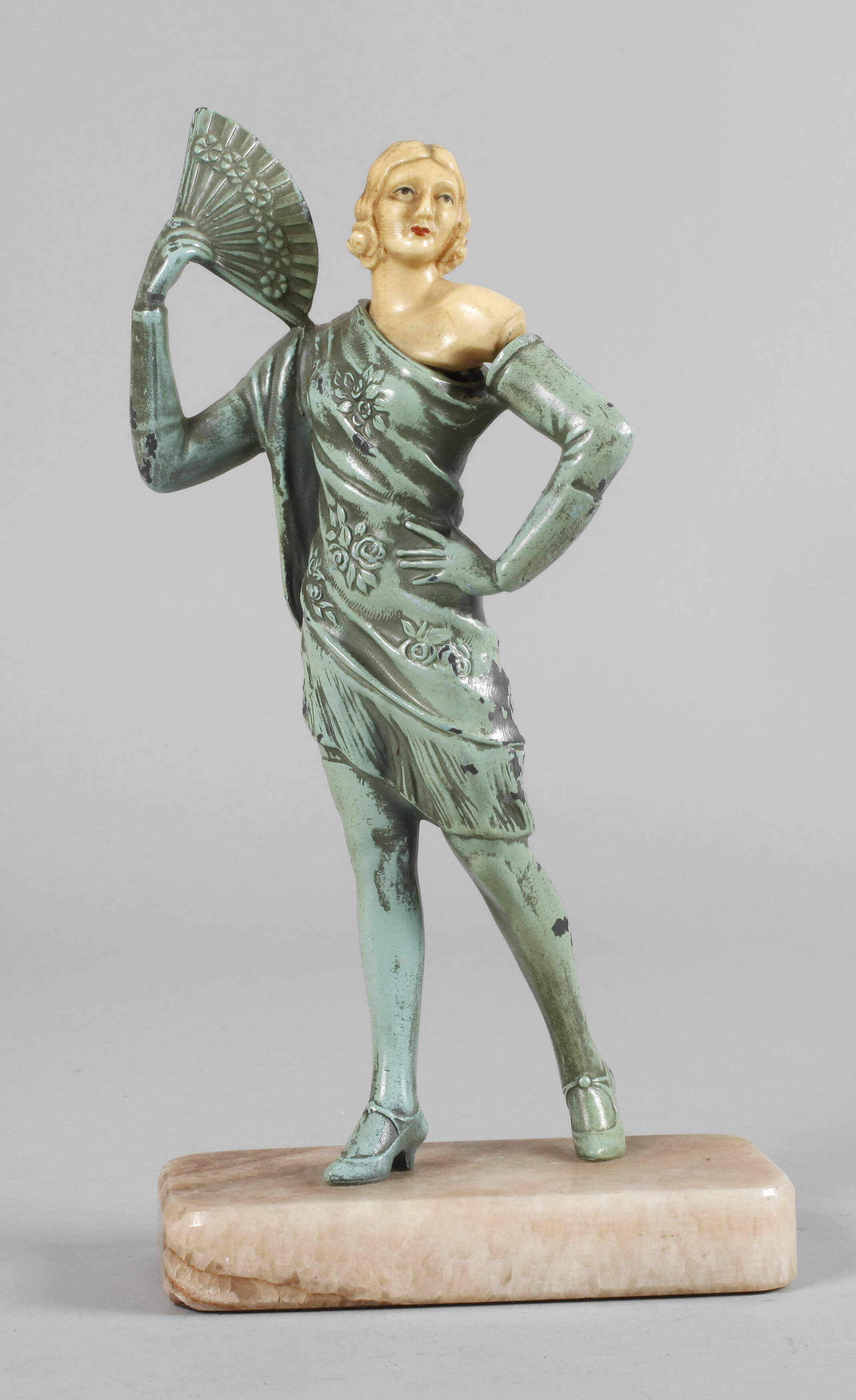 Chryselephantin Fächertänzerin Art déco