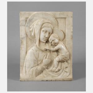 Marmorrelief Maria mit dem Kinde