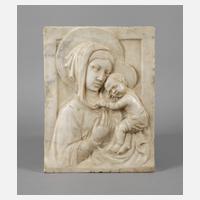 Marmorrelief Maria mit dem Kinde111