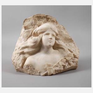 Figürliches Relief mit Mädchenbüste