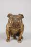 Miniatur einer sitzenden englischen Bulldogge