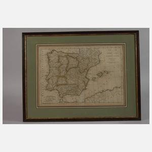 Kupferstichkarte Spanien und Portugal