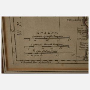 Kupferstichkarte Spanien und Portugal