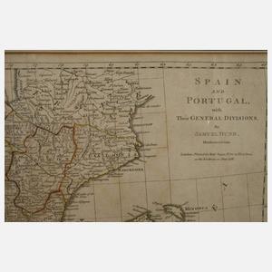Kupferstichkarte Spanien und Portugal