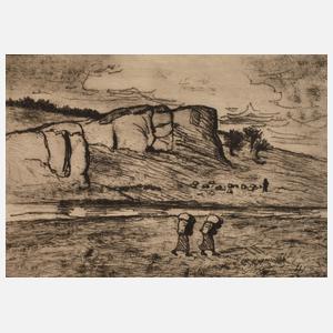 L. von Gleichen-Rußwurm, Landschaft mit Bäuerinnen