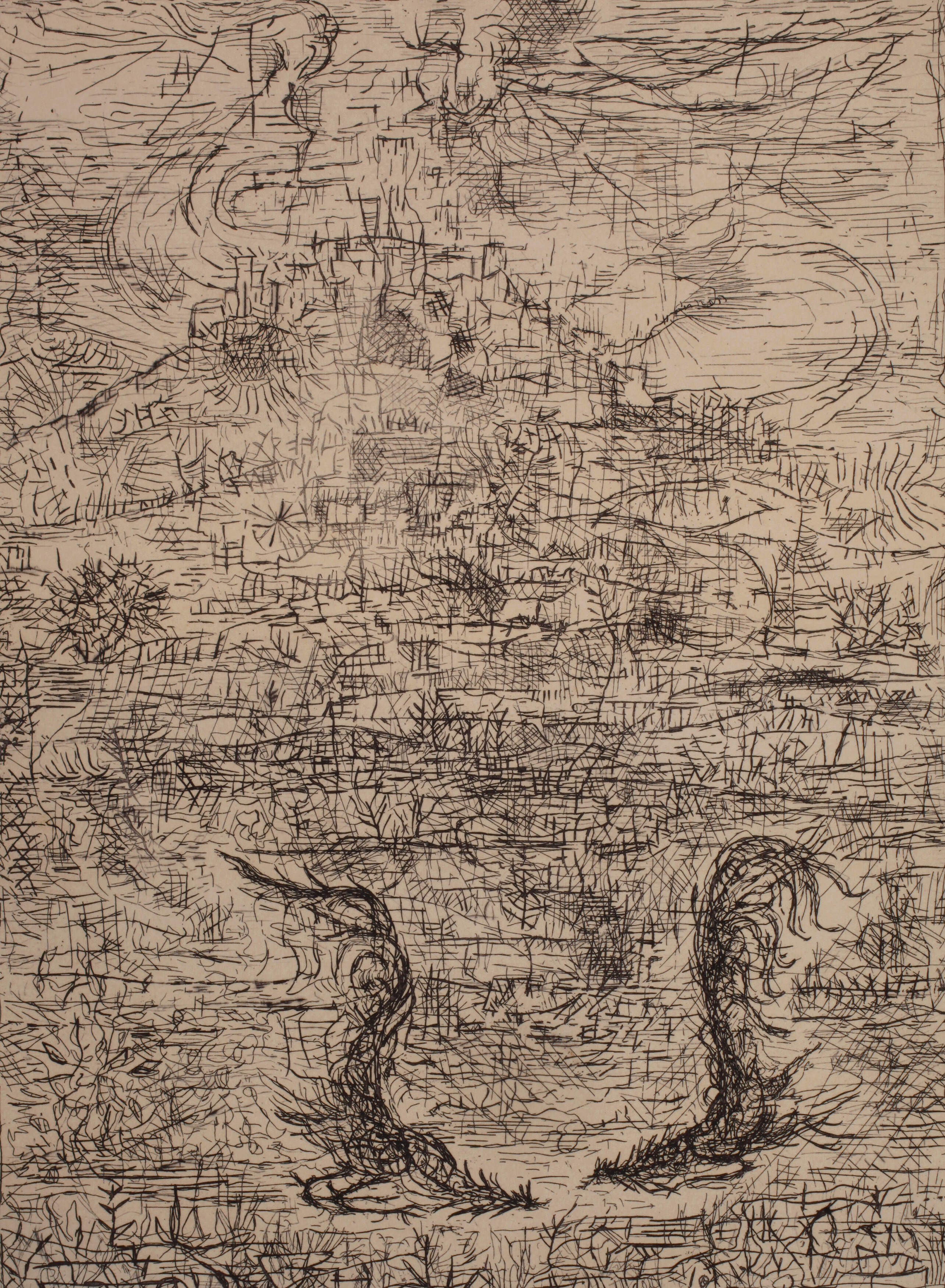 Paul Eliasberg, Landschaft mit kämpfenden Hähnen