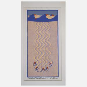 Peter Waldner, Fünf Skifahrer am Hang