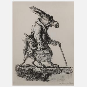 Prof. A. Paul Weber, Der Fuchs und der Esel