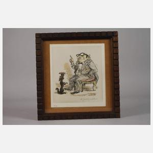 Prof. A. Paul Weber, Der Hund und die Wurst