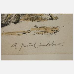 Prof. A. Paul Weber, Der Hund und die Wurst