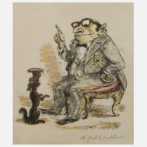 Prof. A. Paul Weber, Der Hund und die Wurst