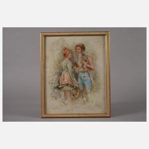 M. Duboy, Junge Liebespaare im Park