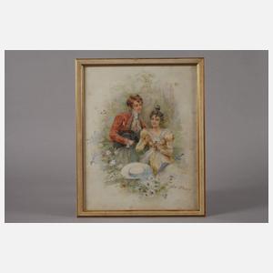 M. Duboy, Junge Liebespaare im Park