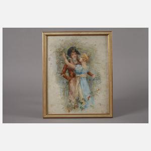 M. Duboy, Junge Liebespaare im Park