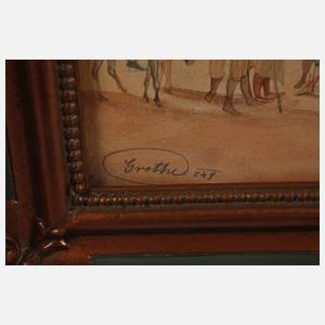 Grothe, Paar Aquarelle Kolonialzeit