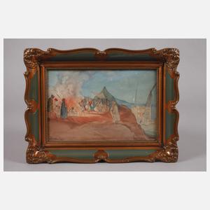 Grothe, Paar Aquarelle Kolonialzeit