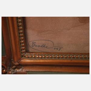 Grothe, Paar Aquarelle Kolonialzeit