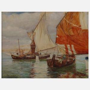 M. Langewand, Fischerboote an der Küste