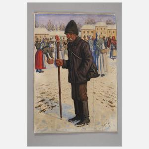 Paar Aquarelle Osteuropa