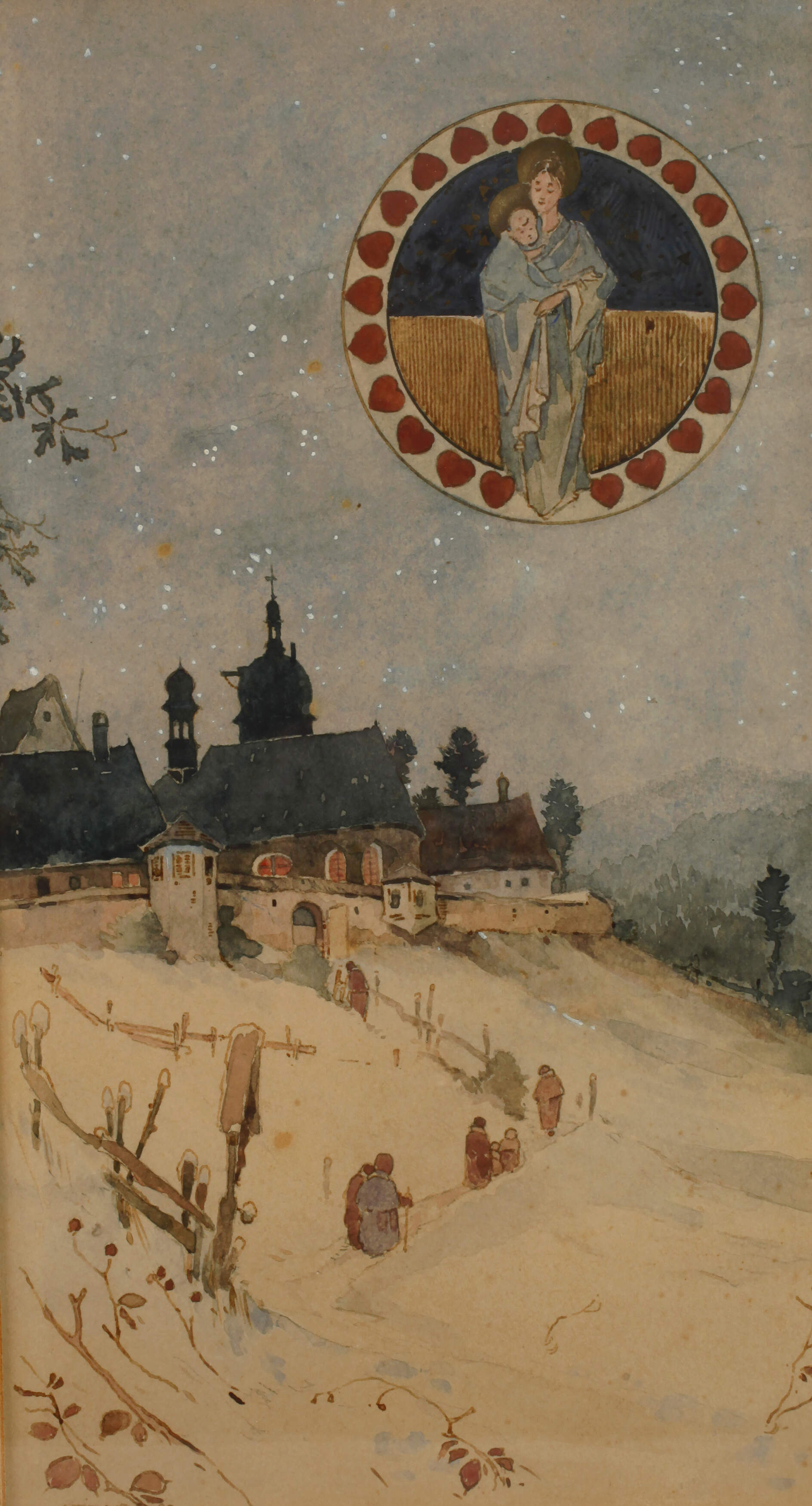 Carl Oscar Arends, Winterlicher Kirchgang