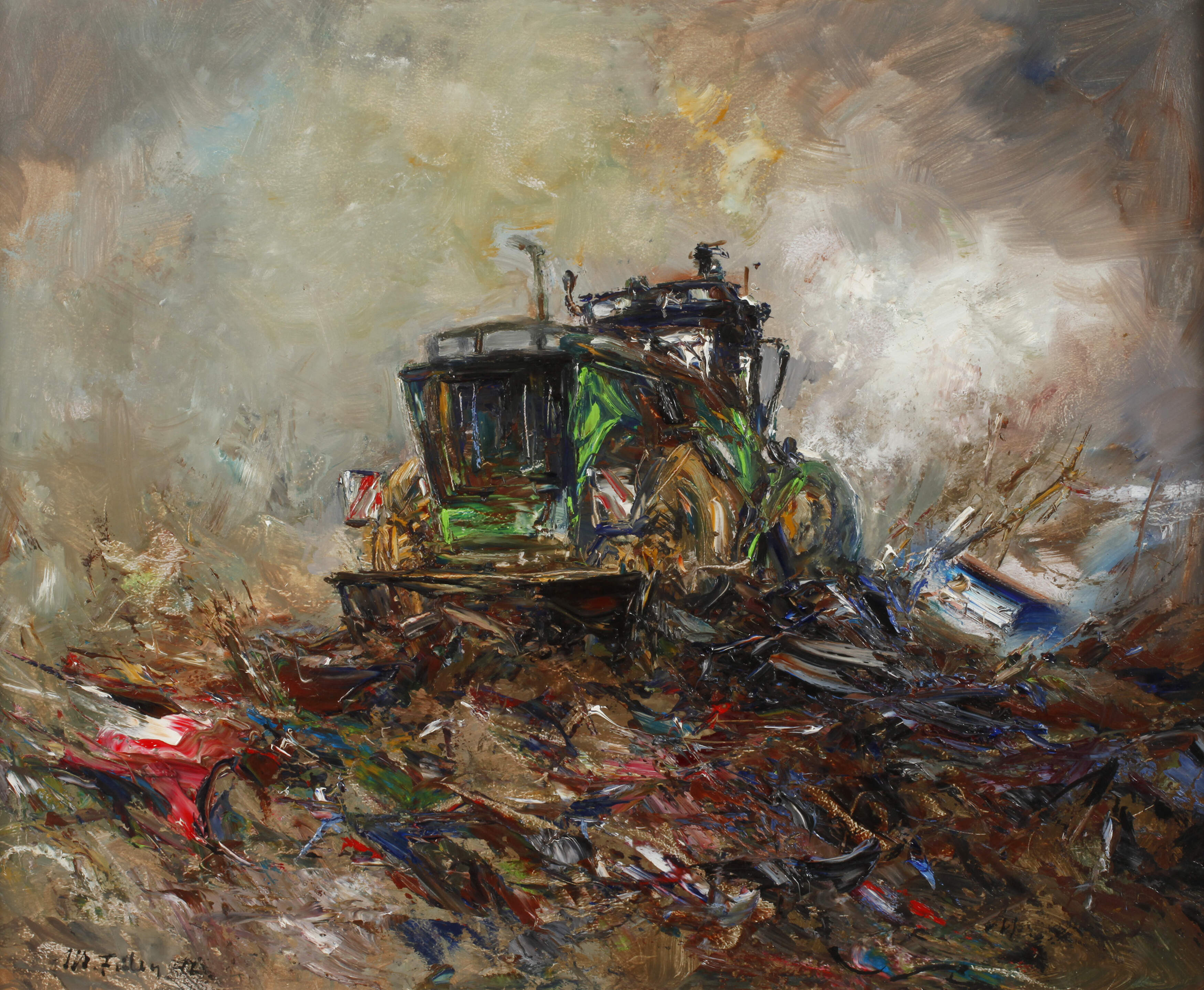 Manfred Feiler, Bulldozer auf der Müllkippe