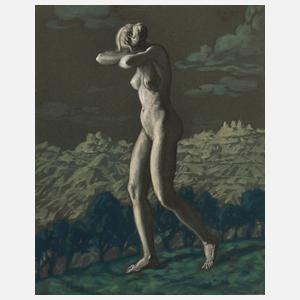 Walter Gasch, Akt in nächtlicher Landschaft