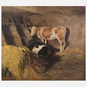 Ernst Hecker, Kühe im Stall