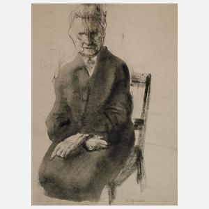 Prof. Josef Hegenbarth, Sitzende alte Dame