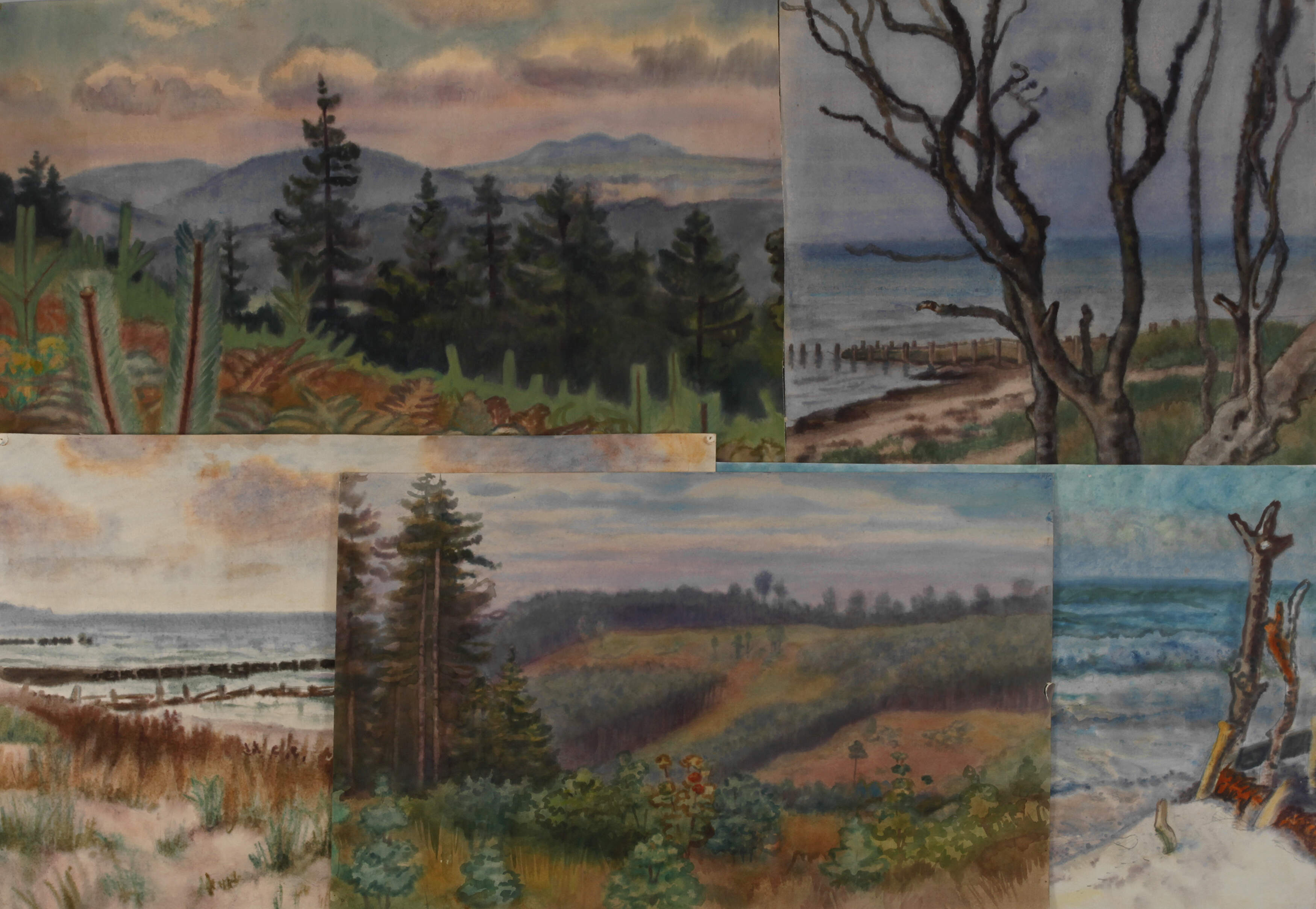 Rolf Krause, Konvolut Landschaftsaquarelle