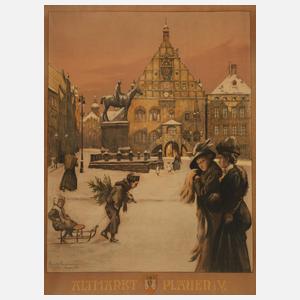Rudolf Poeschmann, Altmarkt von Plauen im Winter