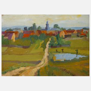 Heinz Werner, attr., Blick auf ein Dorf