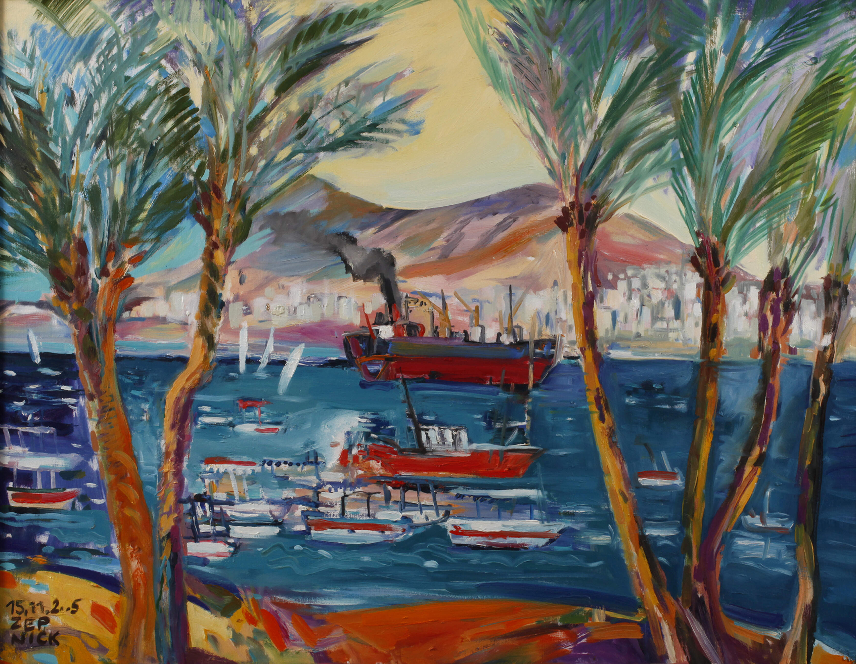 Johannes Zepnick, attr., "Aqaba - Der Hafen"