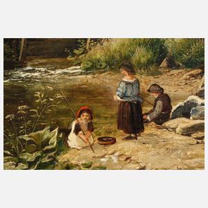 Henry John Boddington, Spielende Kinder am Fluss