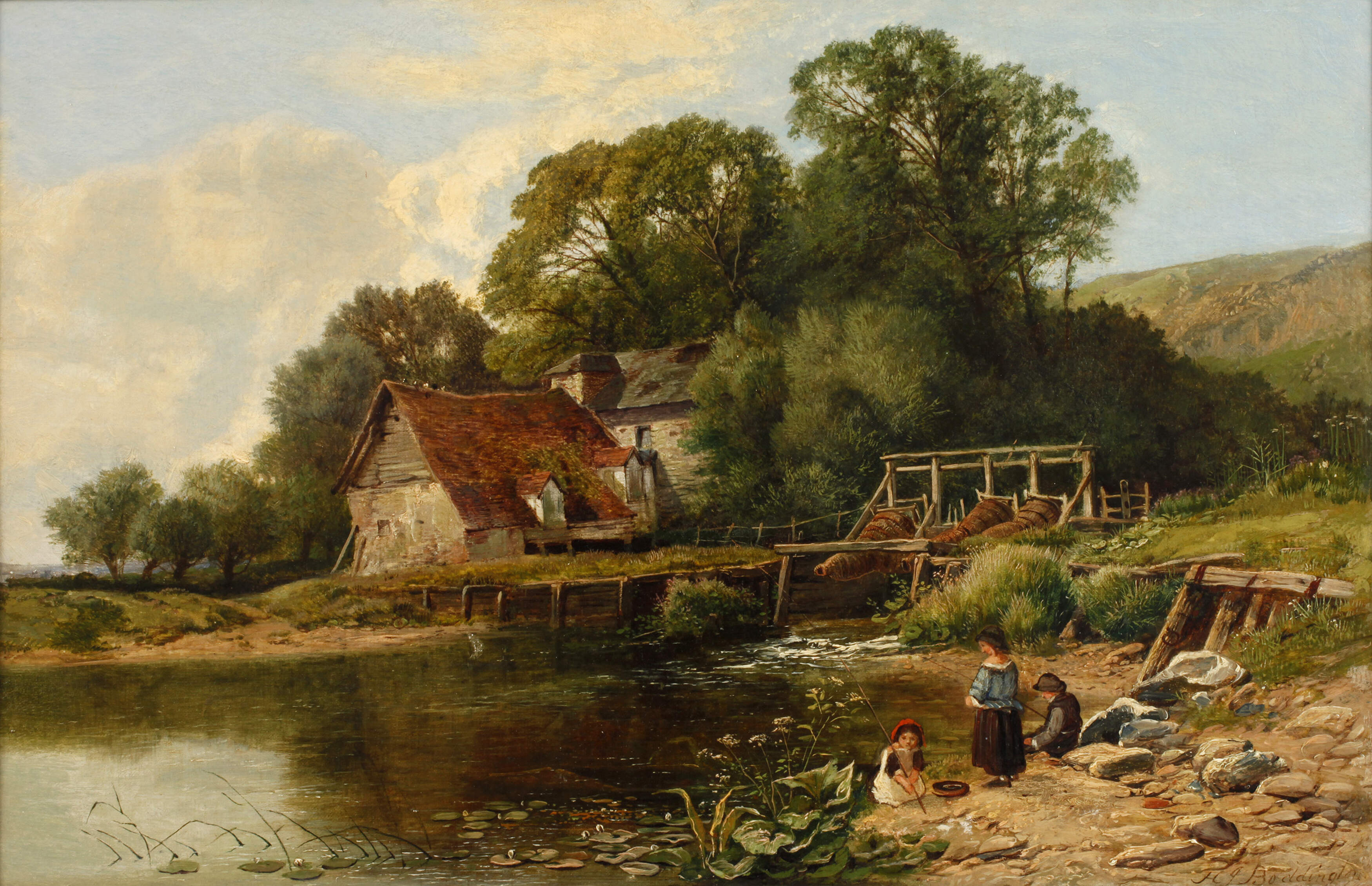 Henry John Boddington, Spielende Kinder am Fluss