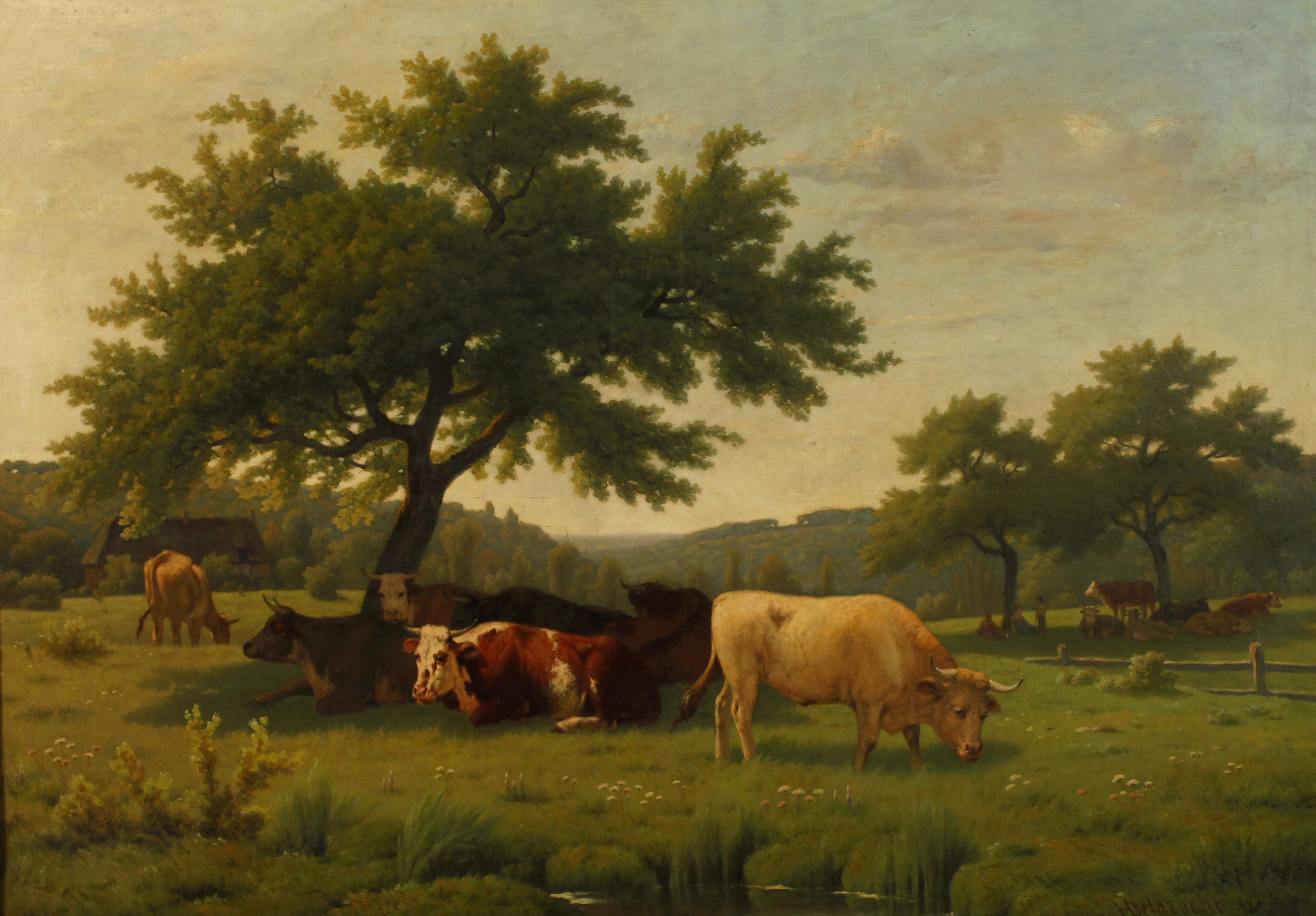 Honoré Delaroche, attr., Bukolische Landschaft