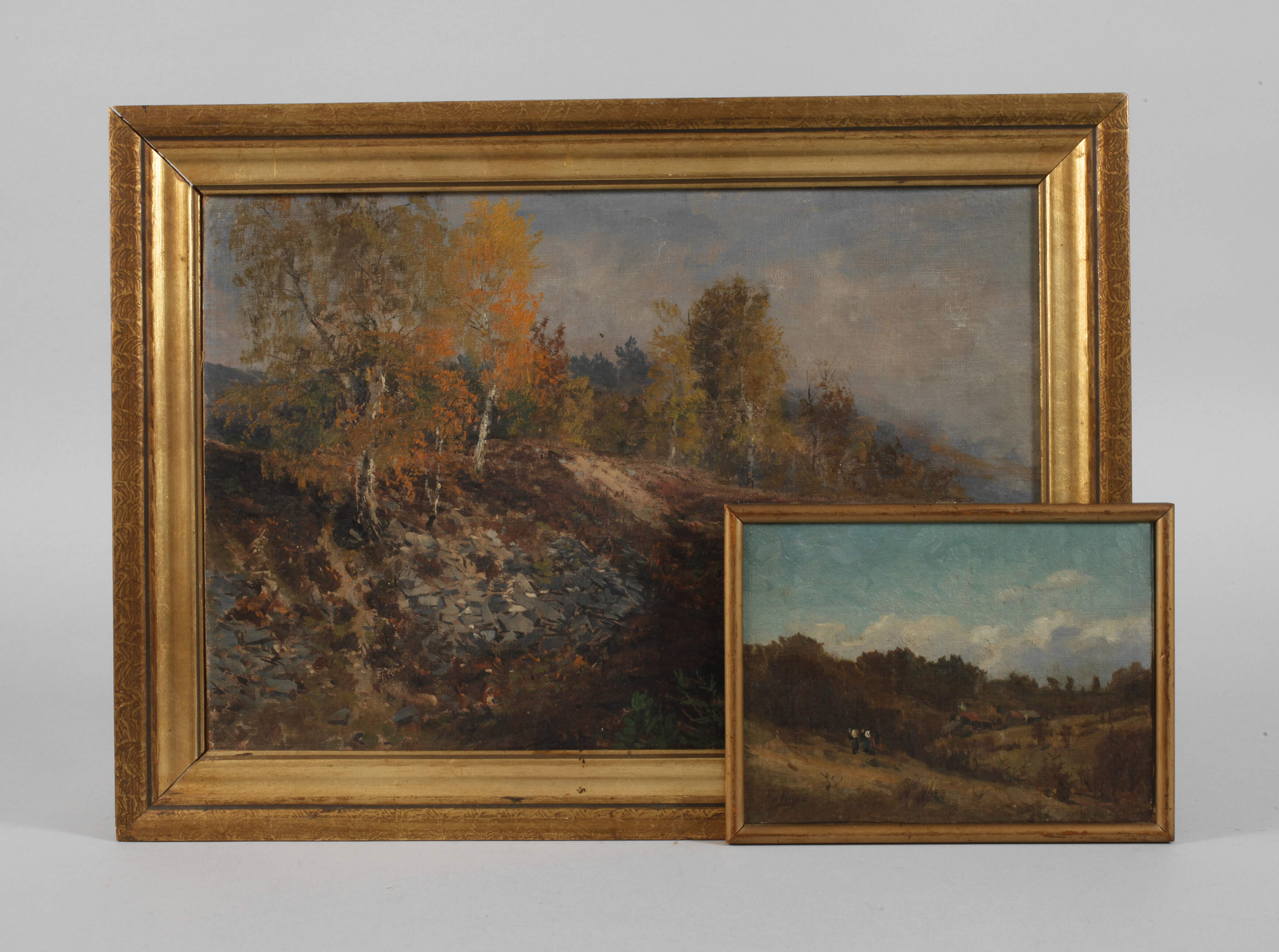 F. von Hugo, Zwei Landschaftsgemälde