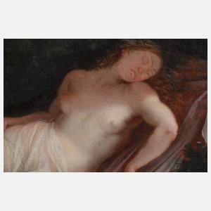 Mechau, attr., Nymphen am Waldsee