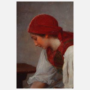 Theodor Schmidt, Mädchen beim Kartoffelschälen